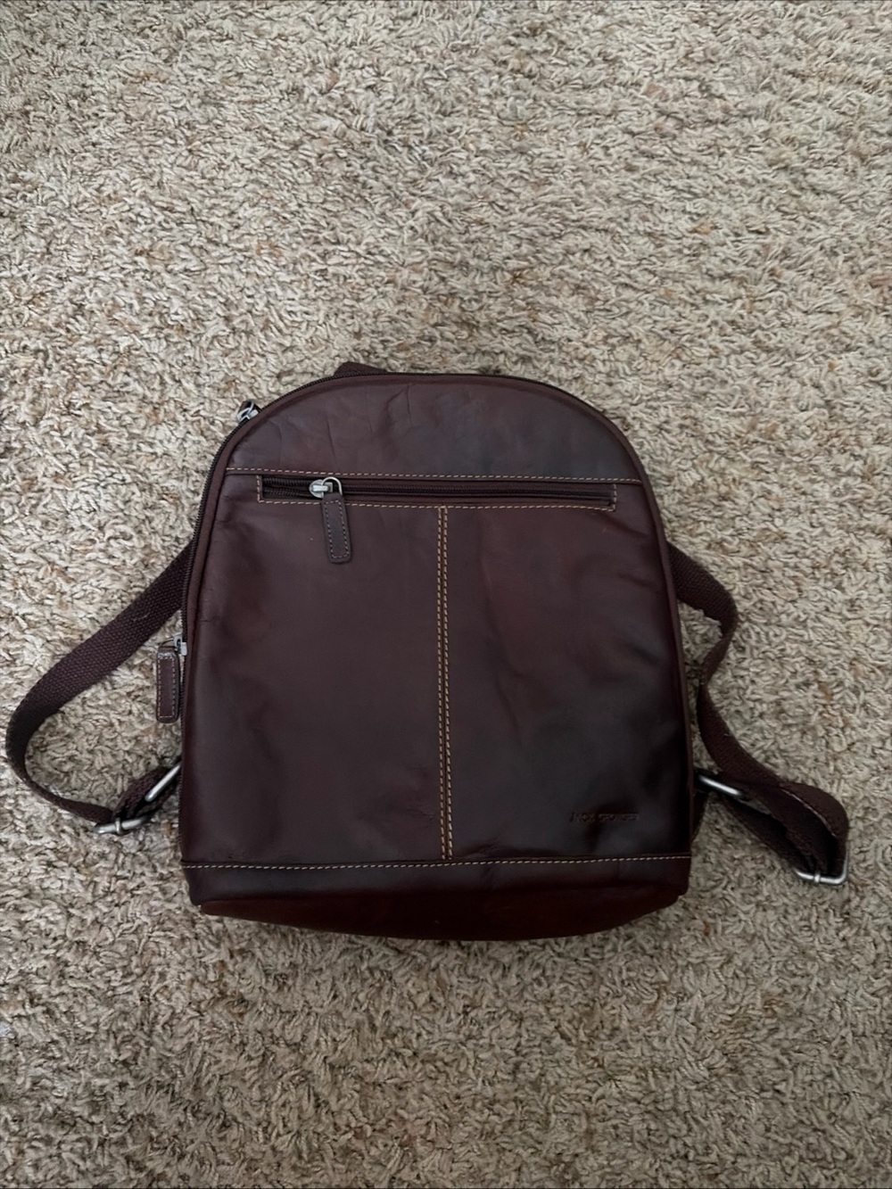 Small Brown Leather Jack George Backpack